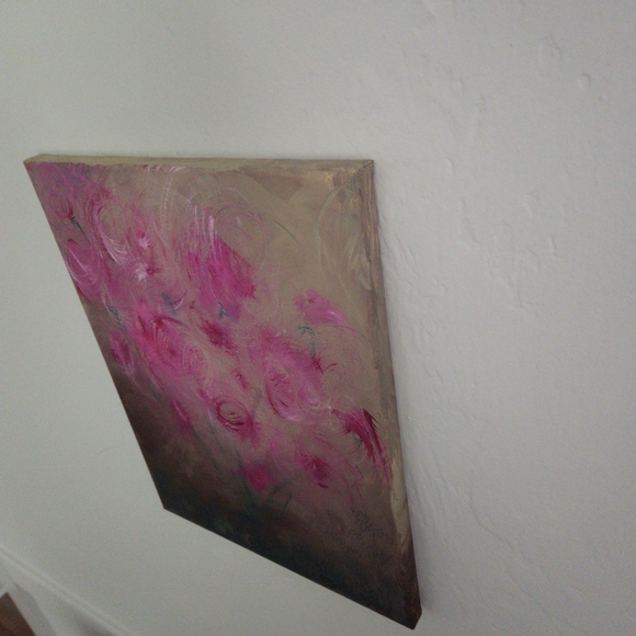 "Beauty from Ashes" original hand painted abstract roses flowers canvas painting - Picture 4 of 8